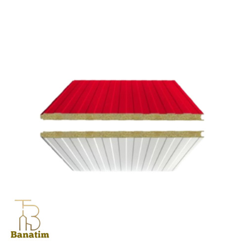 پانل دو رو ورق دیواری با عایق پشم سنگ وبدون تزریق فوم در دو لبه